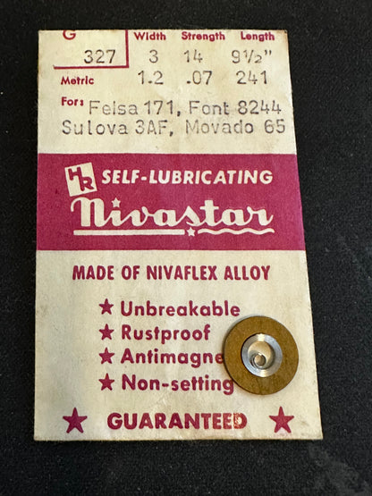 HR Nivastar Mainspring G327 for Movado 65, Bulova 3AF, Font 8244, Felsa 171 - Alloy