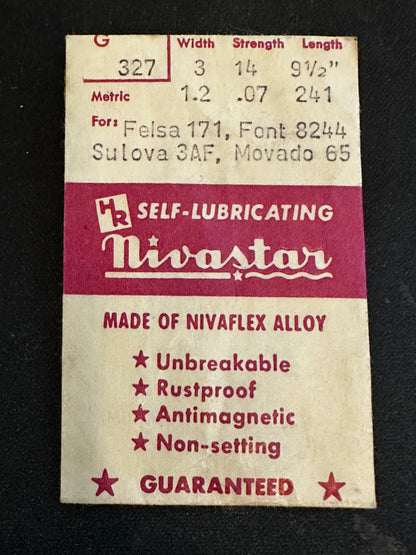 HR Nivastar Mainspring G327 for Movado 65, Bulova 3AF, Font 8244, Felsa 171 - Alloy