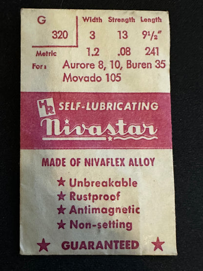 HR Nivastar Mainspring G320 for Aurore 8, 10, Buren 35, Movado 105 - Alloy