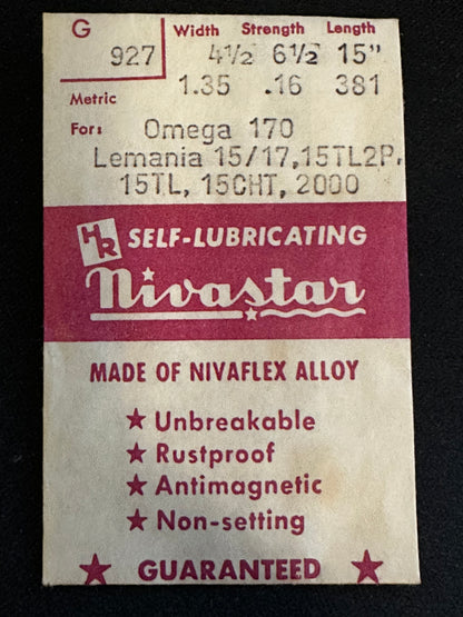 HR Nivastar Mainspring G927 for Omega 170, Lemania 15/17, 15TL, 15CHT, 15TLP2 Chronograph - Alloy