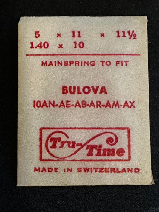 Tru-Time Mainspring for Bulova 10AN, 10AE, 10AB, 10AR, 10AM, 10AX - Steel
