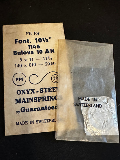 PM Mainspring No. 70 for Bulova 10AE, 10AN, 10AX, Font 1146 movements - Steel