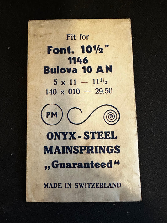 PM Mainspring No. 70 for Bulova 10AE, 10AN, 10AX, Font 1146 movements - Steel