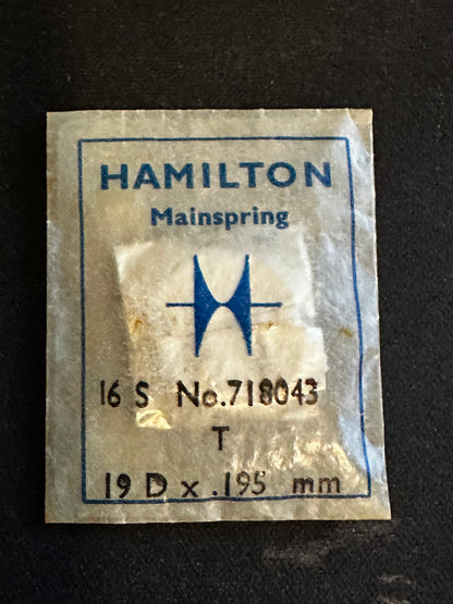 Hamilton Factory Mainspring for 16s movements No. 318 / 718043 - Alloy