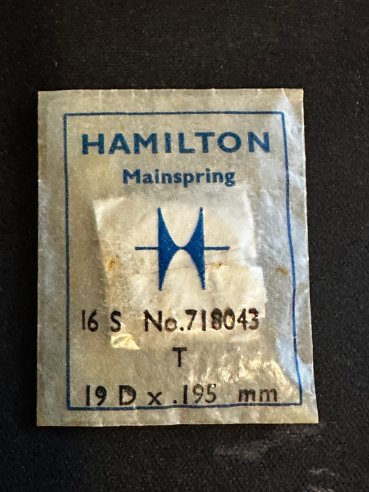 Hamilton Factory Mainspring for 16s movements No. 318 / 718043 - Alloy