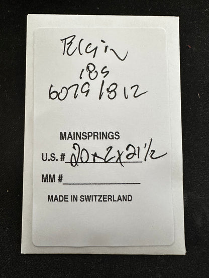 Alloy Mainspring for 18s Elgin Factory No. 812