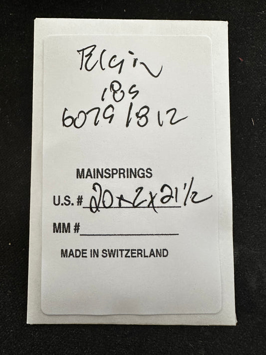 Alloy Mainspring for 18s Elgin Factory No. 812
