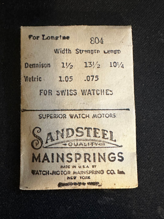 Sandsteel Mainspring #804 for Longines caliber 8.28 - Steel