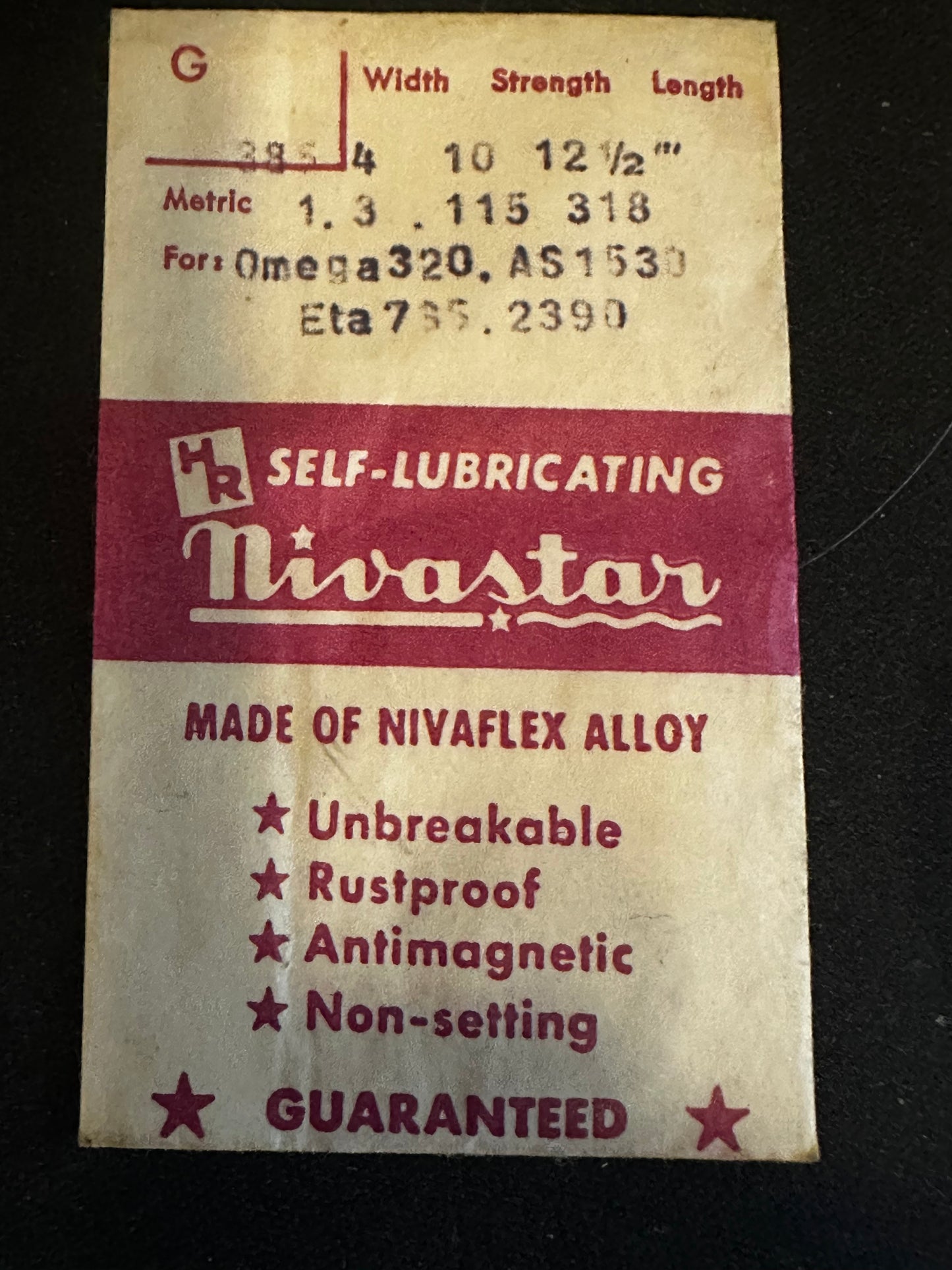 HR Nivastar Mainspring G385 for AS 1530, ETA 2390, Omega 320 Chronograph - Alloy