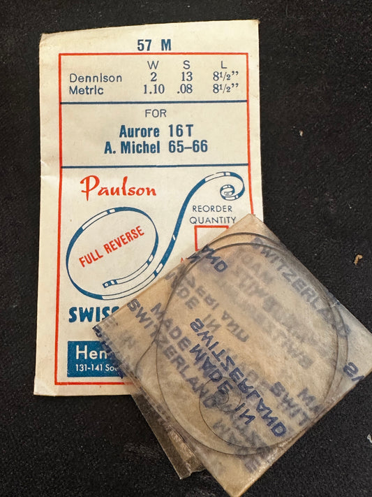 Paulson Mainspring No. 57M for Aurore caliber 16T, A. Michel caliber 65, 66 - Steel