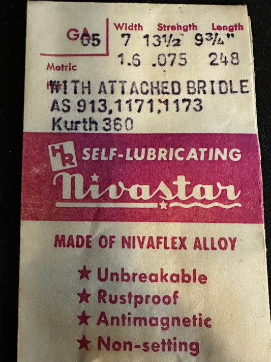 HR Nivastar Mainspring GA65 for AS 913, 1171, 1173, Kurth 360 - Alloy