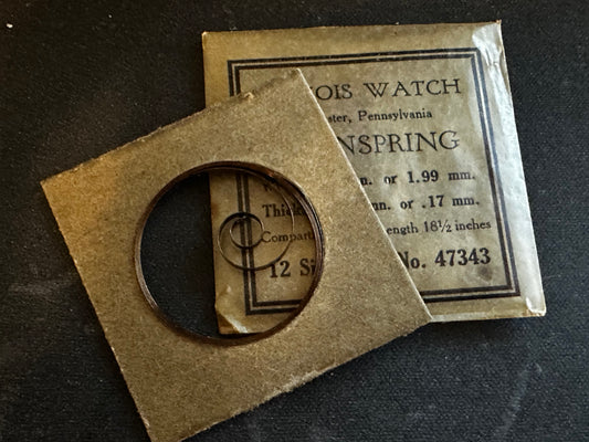 Illinois Factory Mainspring No. 47343 for 12s movements - Steel