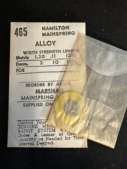 C&E Marshall Mainspring #465 for Hamilton 11½L grade 676, 687 No. 67621 / 716784 - Alloy