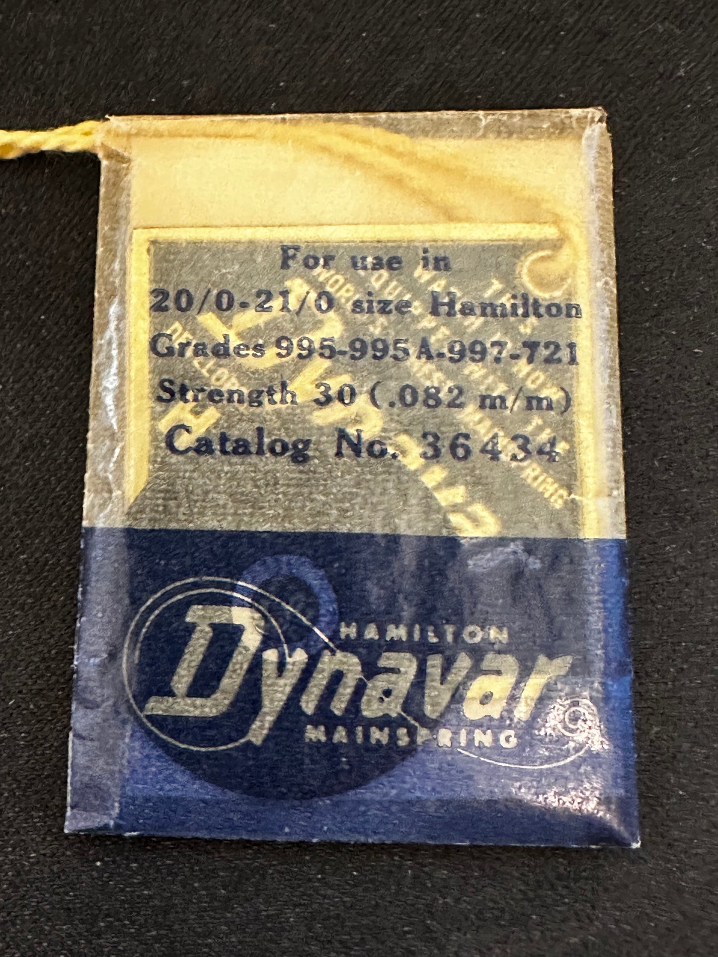 Hamilton Factory Dynavar Mainspring for 20/0 & 21/0s Hamilton No. 36434 - Alloy