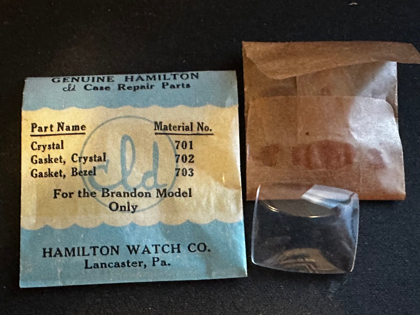 Hamilton Genuine Factory glass wrist watch crystal for Brandon Model - New