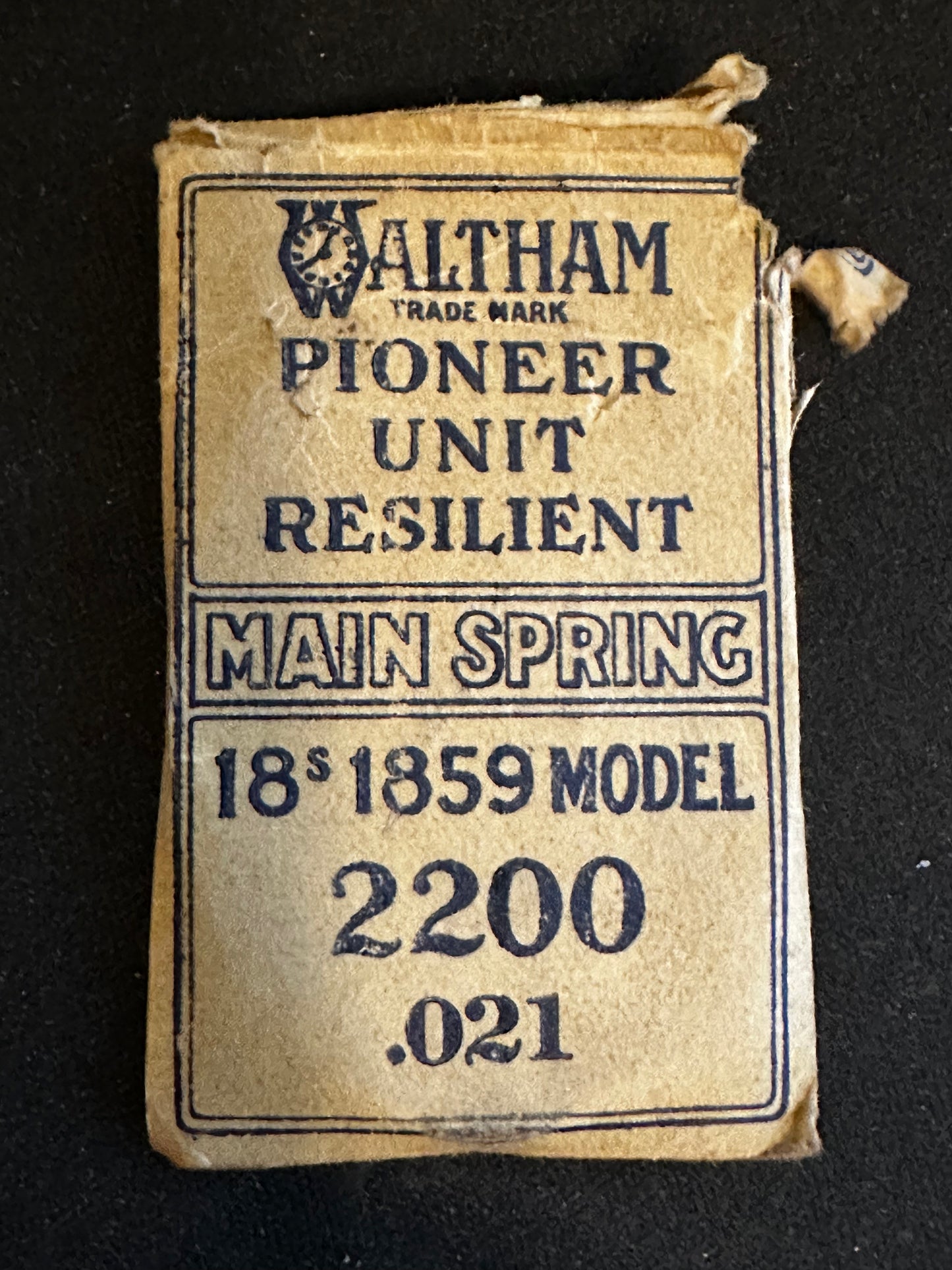 Waltham Factory Mainspring for 18s Model 1859 No. 2200 - Steel
