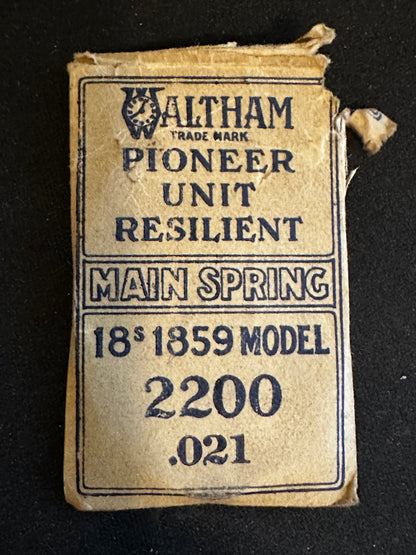 Waltham Factory Mainspring for 18s Model 1859 No. 2200 - Steel