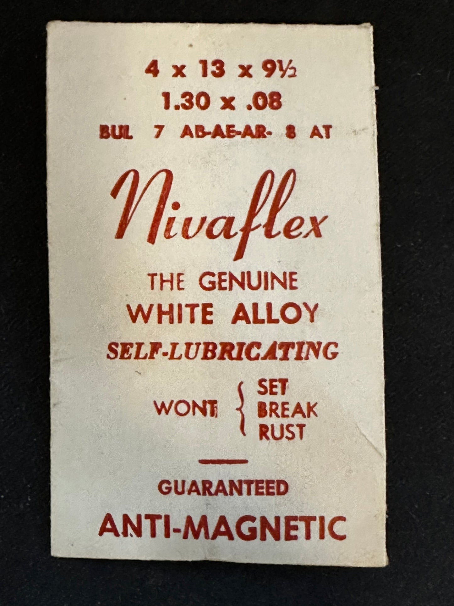 Nivaflex Unbreakable Mainspring for Bulova caliber 7AB, 7AE, 7AR, 8AT - Alloy