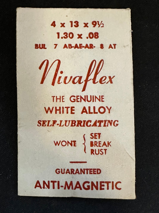 Nivaflex Unbreakable Mainspring for Bulova caliber 7AB, 7AE, 7AR, 8AT - Alloy