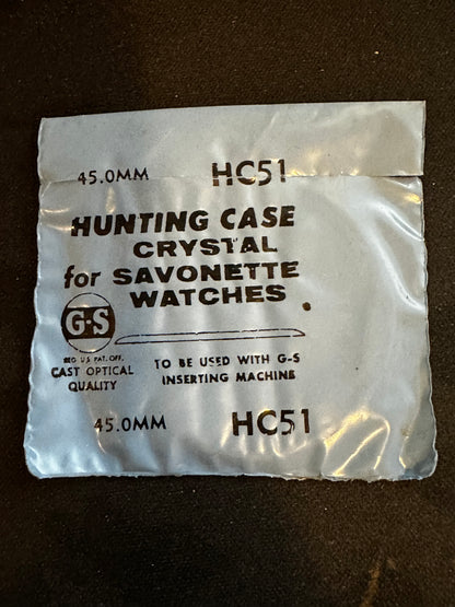 GS HC 51 Hunting Case Pocket Watch Crystal 45.0mm - New