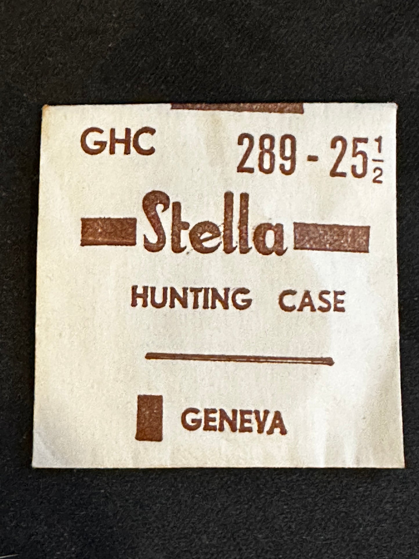 Stella GHC Hunting Case Crystal 28.9mm (size 25½) - New