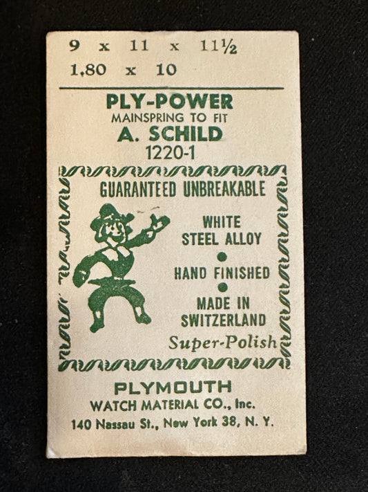 Plymouth Ply-Power Mainspring for AS caliber 1220, 1221 - Alloy