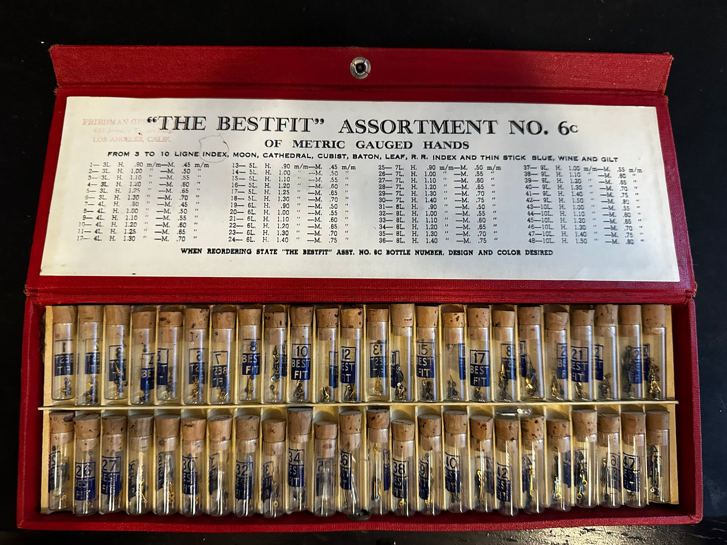 BESTFIT Assortment 6c of Metric Gauged Hands from 3 to 10 ligne