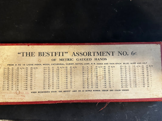 BESTFIT Assortment 6c of Metric Gauged Hands from 3 to 10 ligne