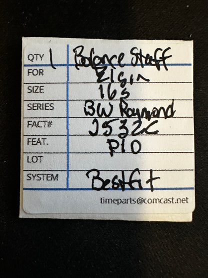 Bestfit Material Balance Staff for Elgin 16s B. W. Raymond, P10, No. 2532C - New