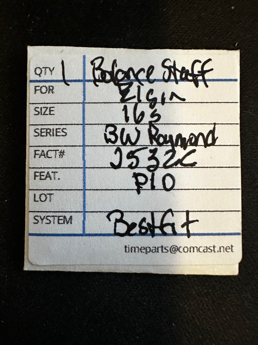 Bestfit Material Balance Staff for Elgin 16s B. W. Raymond, P10, No. 2532C - New
