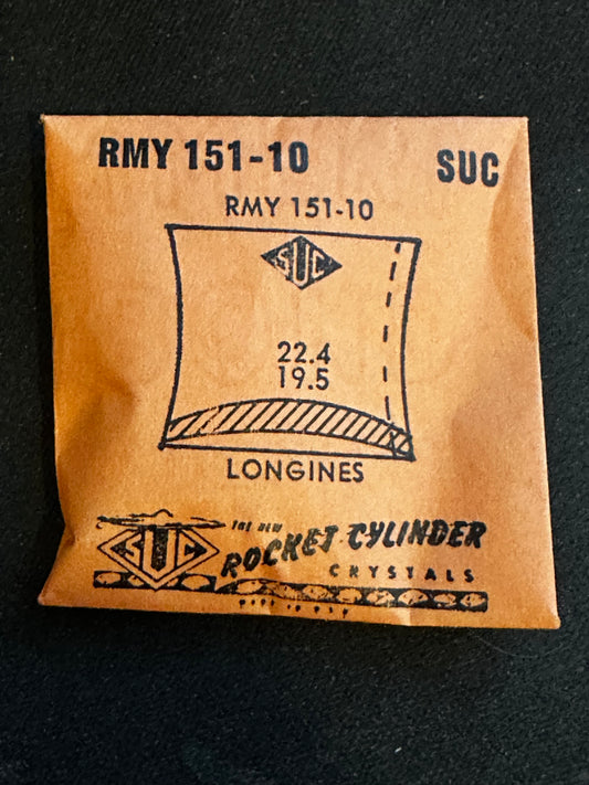 SUC Rocket Crystal RMY 151-10 for LONGINES - 22.4 x 19.5mm - New