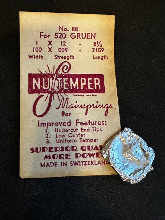 NuTemper Mainspring No. 88 for Gruen caliber 520 - Steel