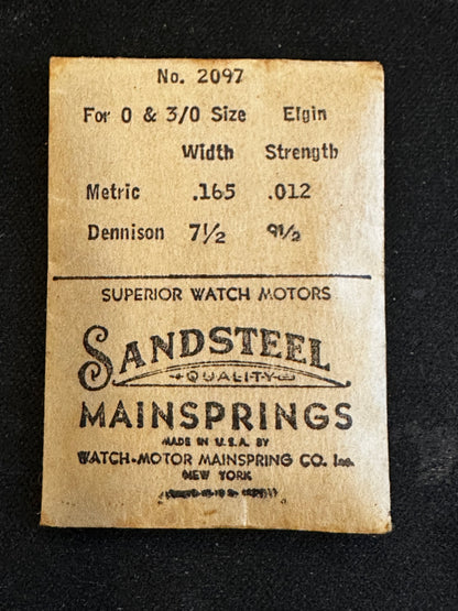 Sandsteel Mainspring for Elgin 0s & 3/0s No. 2097 - Steel