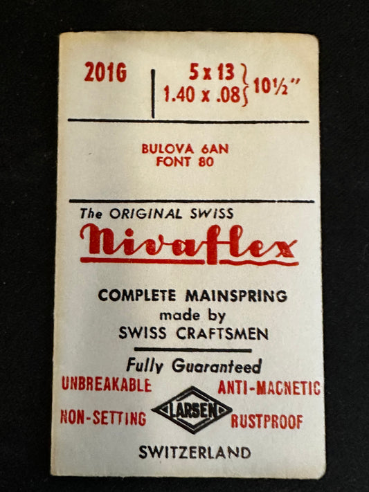 Nivaflex Mainspring for Bulova 6AH, 6AN, 6AMC, 6AHC, 6AK...- Alloy