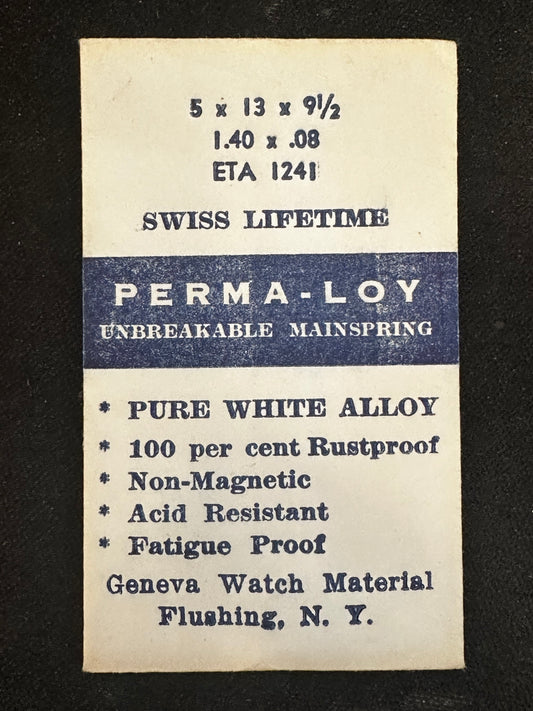 PERMA-LOY Unbreakable Mainspring for ETA caliber 1241 - Alloy