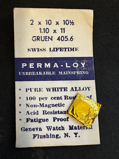 PERMA-LOY Unbreakable Mainspring for Gruen 405, 406 - Alloy
