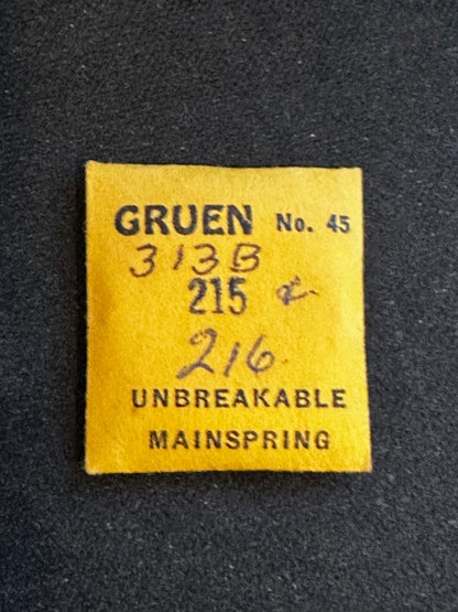 Gruen Factory Mainspring for caliber 215, 216 - Steel