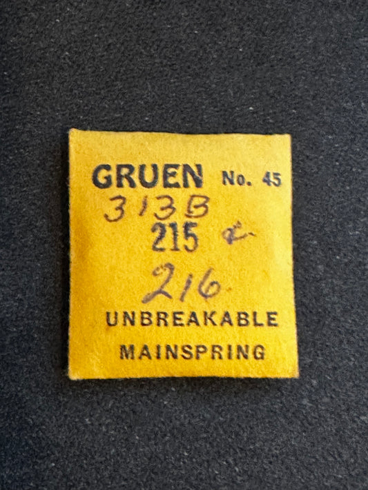 Gruen Factory Mainspring for caliber 215, 216 - Steel