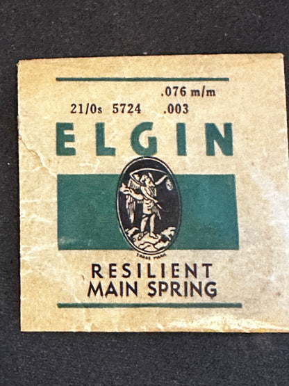 Elgin Factory Mainspring for 21/0s No. 5724 - Steel