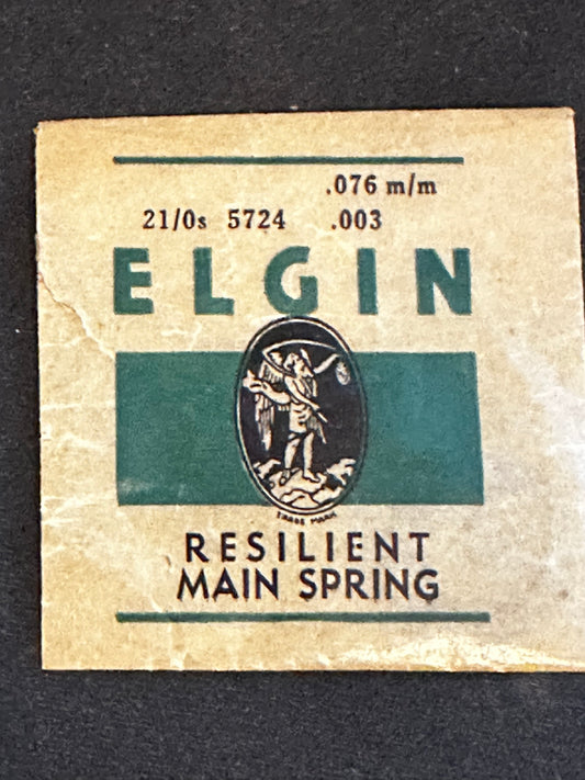 Elgin Factory Mainspring for 21/0s No. 5724 - Steel