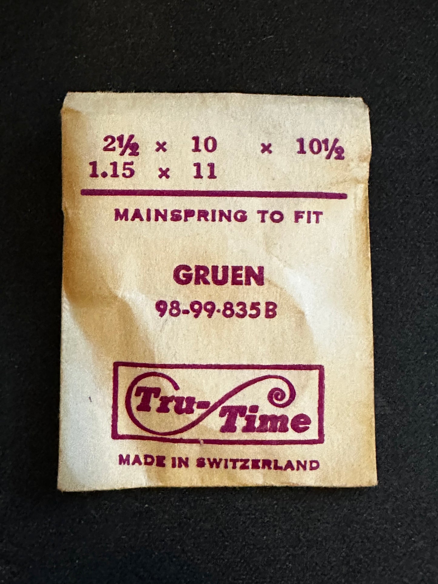 Tru-Time Mainspring for Gruen 98, 99, 835B - Steel