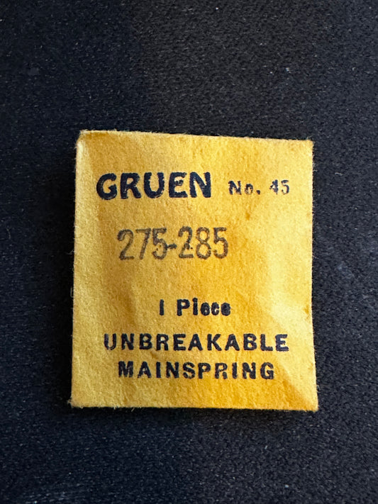 Gruen Factory Mainspring for caliber 275, 280, 285 & 540 movements - steel