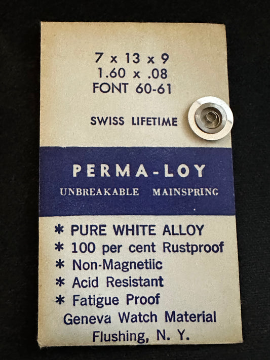PERMA-LOY Unbreakable Mainspring for Font caliber 60, 61 - Alloy