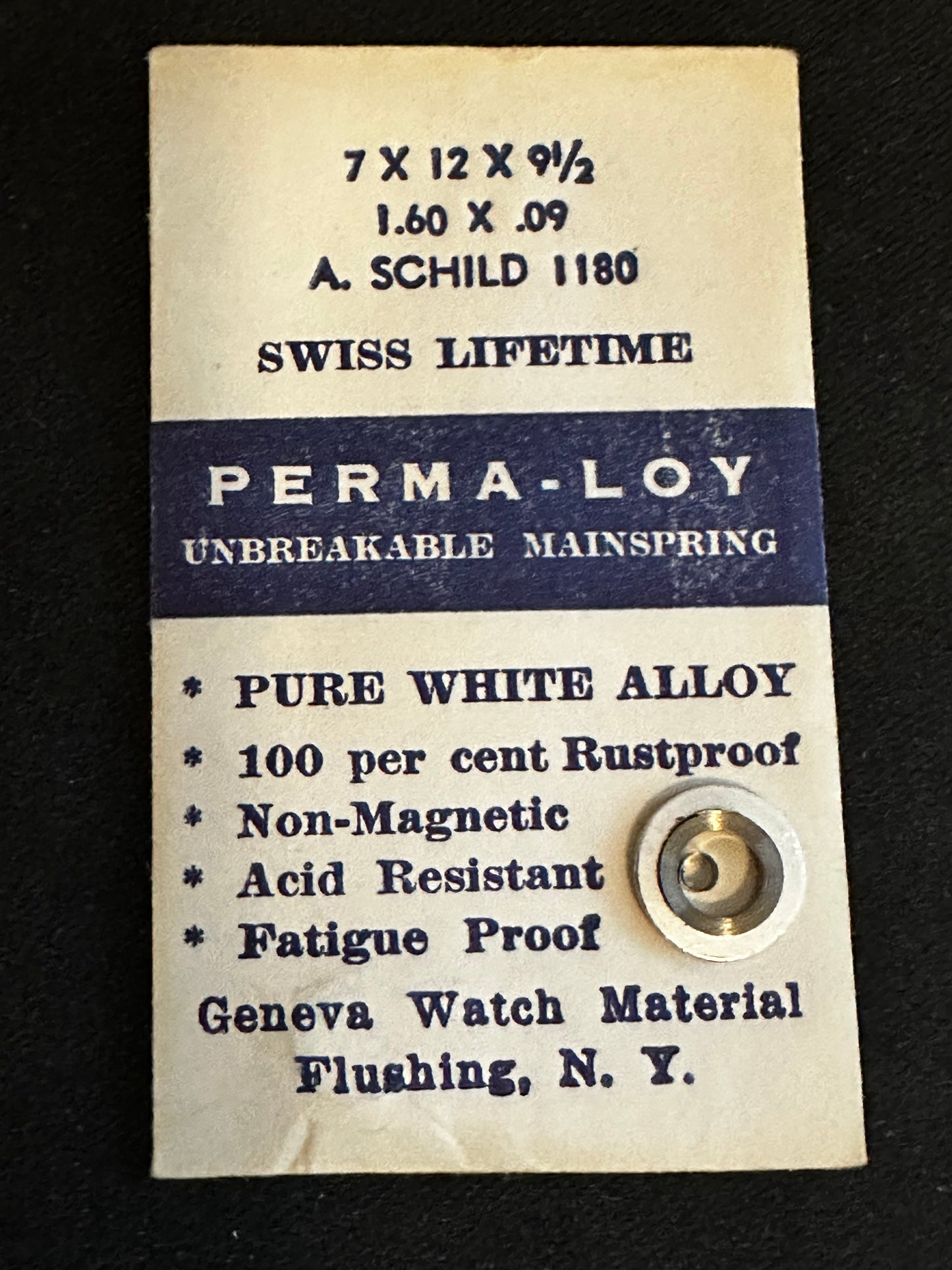 PERMA-LOY Unbreakable Mainspring for AS caliber 1180 - Alloy