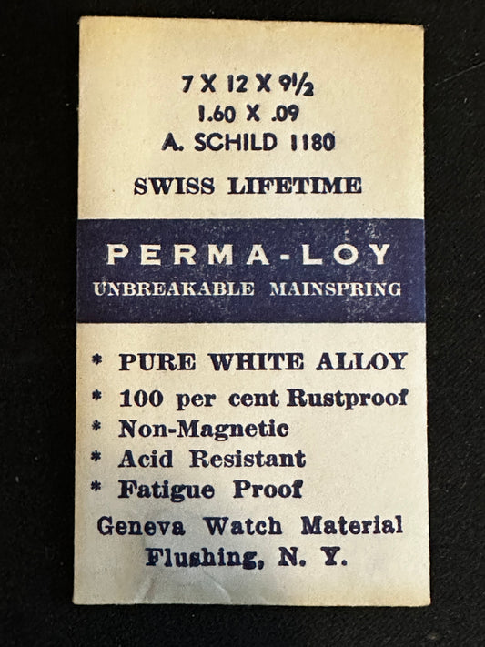 PERMA-LOY Unbreakable Mainspring for AS caliber 1180 - Alloy