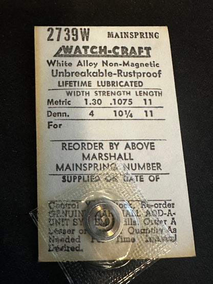 WATCH-CRAFT Mainspring 2739W for ETA 1301, 1302, 1322 - Alloy
