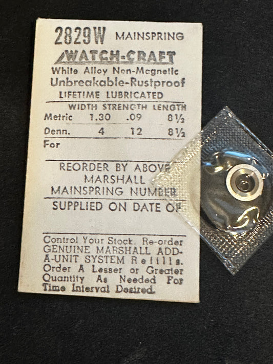 WATCH-CRAFT Mainspring 2829W for Bidlingmaier 5B, 68, 68C, 86, Felsa 61, 260, Peseux 10 - Alloy