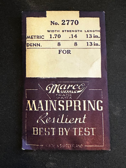 Marco Mainspring #2770 for AS caliber 153, 1130, 1149, 1155 - Steel
