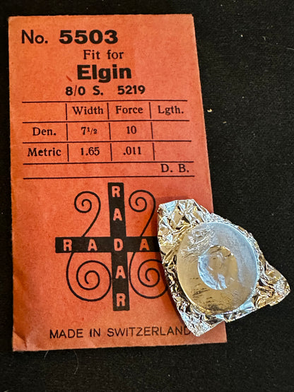 Radar Mainspring #5503 for Elgin 8/0s Factory No. 5219 - Steel
