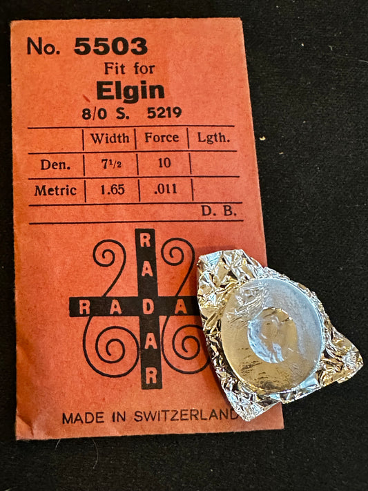 Radar Mainspring #5503 for Elgin 8/0s Factory No. 5219 - Steel